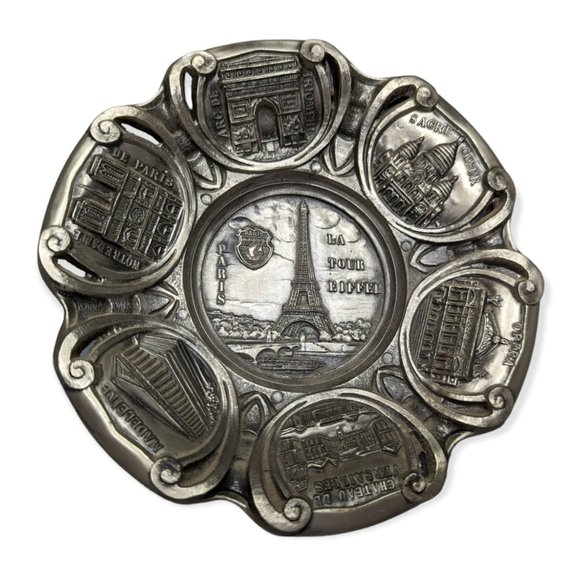 Vintage French Art Deco Paris Metal Souvenir Dish - Picture 1 of 14